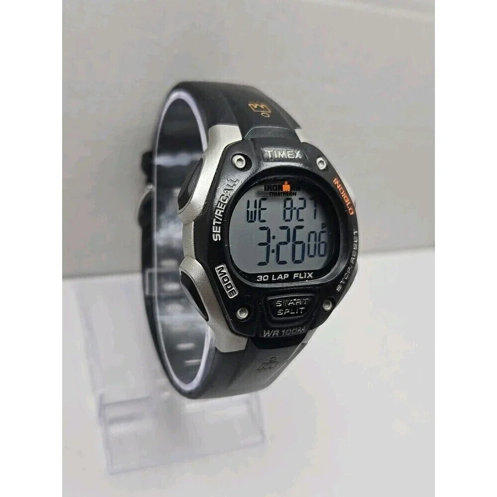 Timex Ironman Classic 30 Lap Flix Watch 40mm Indiglo WR100M New Battery Quartz